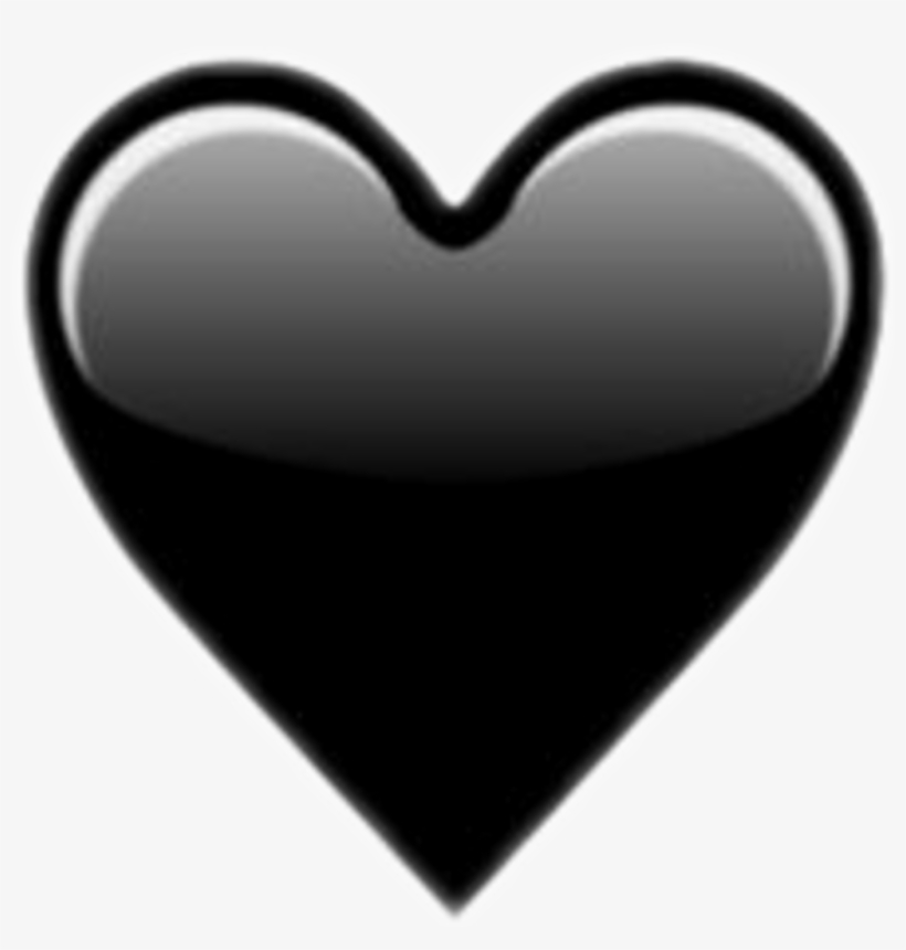 Black Heart Emoji Whatsapp Instagram Tumblr Girl - Whatsapp Black Heart Emoji, transparent png #1909992