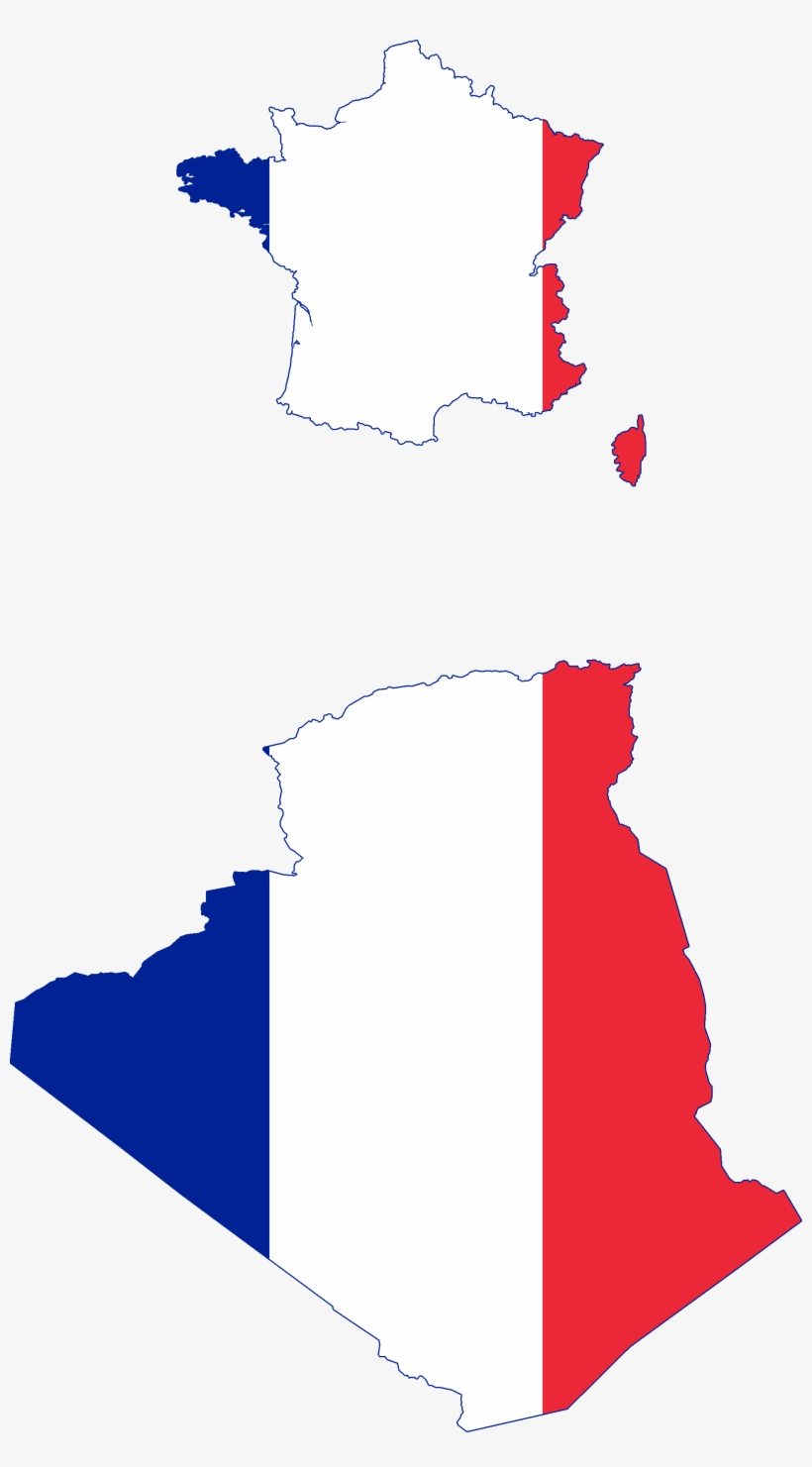 Flag Map Of France And Algeria - Vichy France Flag Map, transparent png #1910128