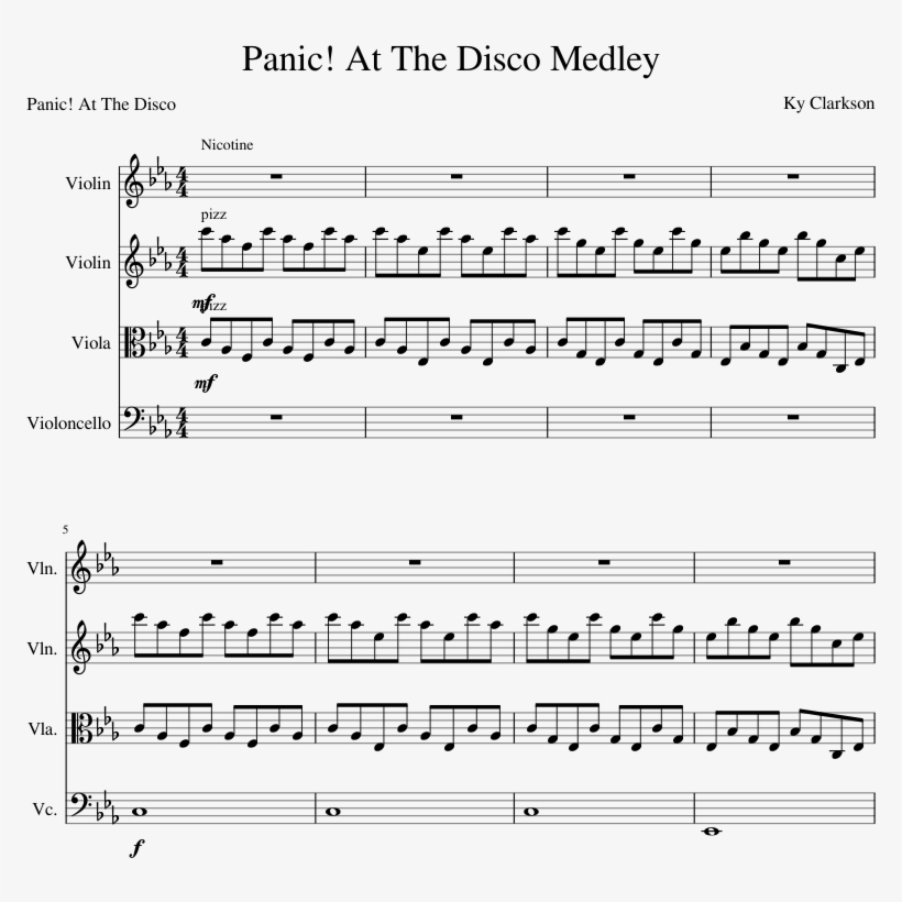 Panic At The Disco Medley Sheet Music Composed By Ky - Ondel Ondel Piano Sheet, transparent png #1910732