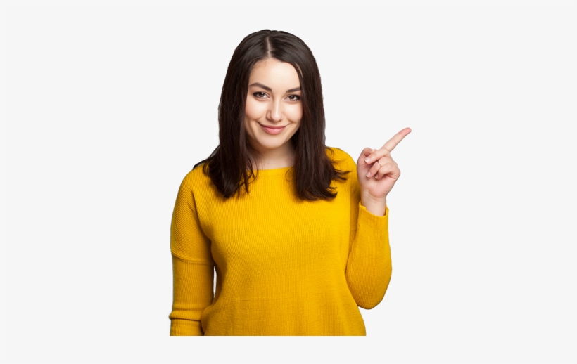 Lady Pointing Canvas - Png Girl Pointing Hands, transparent png #1910918