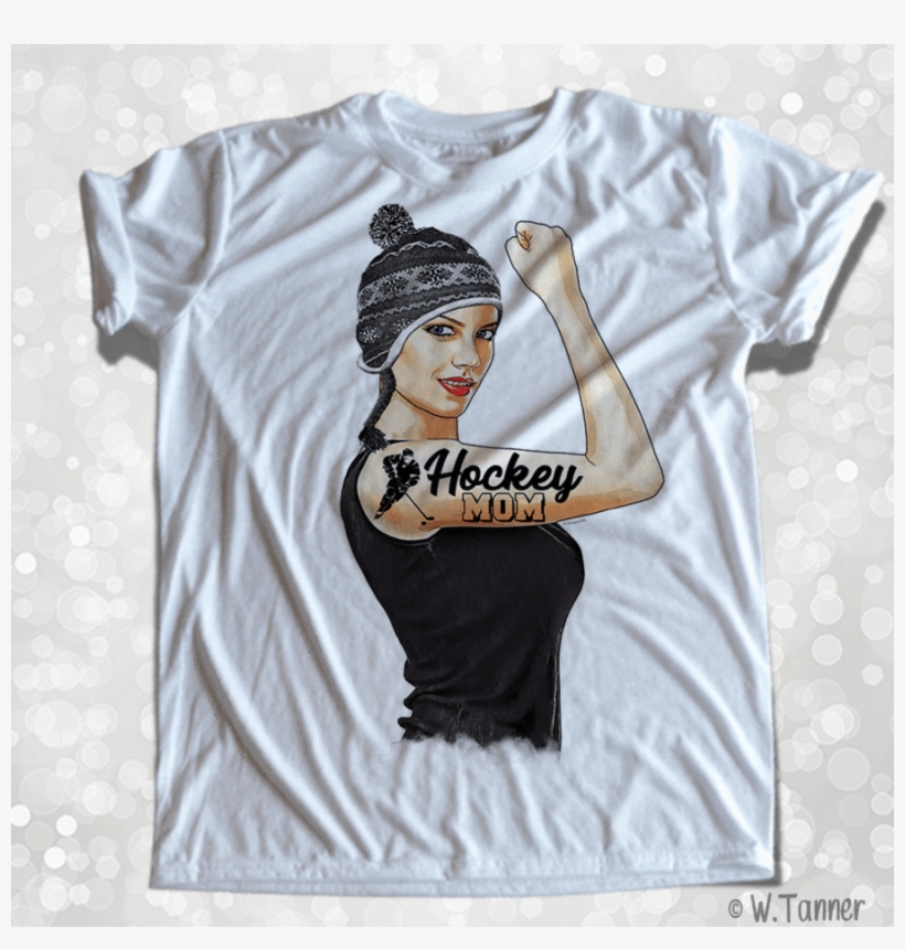 Hockey Mom Personalized Girl Boss Rosie The Riveter - The Pig T-shirt, transparent png #1911109