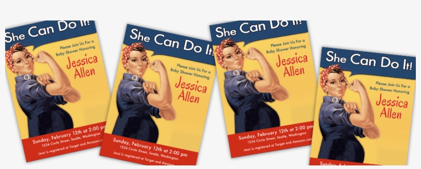 Rosie The Riveter Baby Shower - Rosie The Riveter We Can Do It Magnet, transparent png #1911125