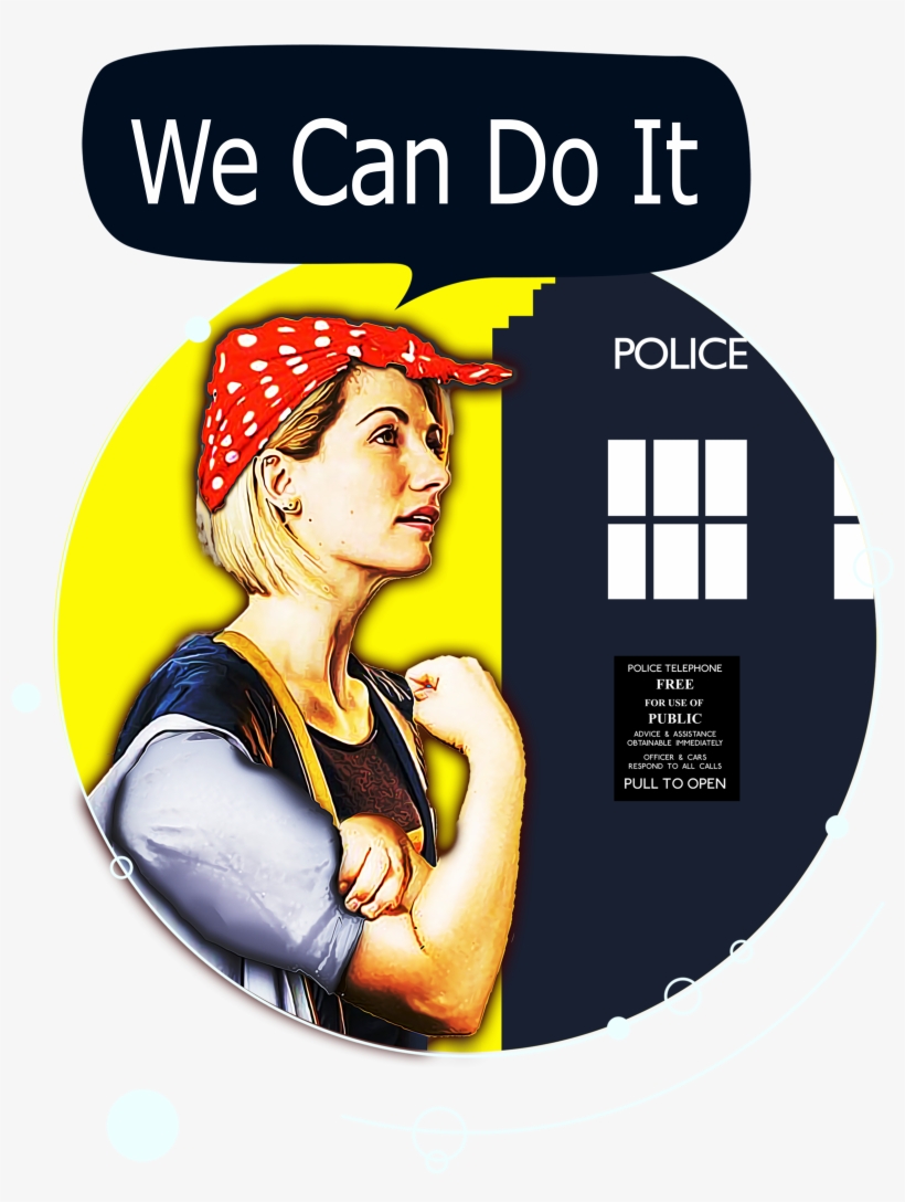 Jodie Whittaker As Rosie The Riveter Available From - Contrast Tank, transparent png #1911324