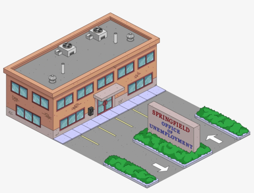 Office Of Unemployment Tapped Out - Springfield Post Office Simpsons, transparent png #1911544