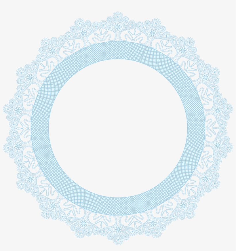 Pale Blue Lace Frame - Circle, transparent png #1912104