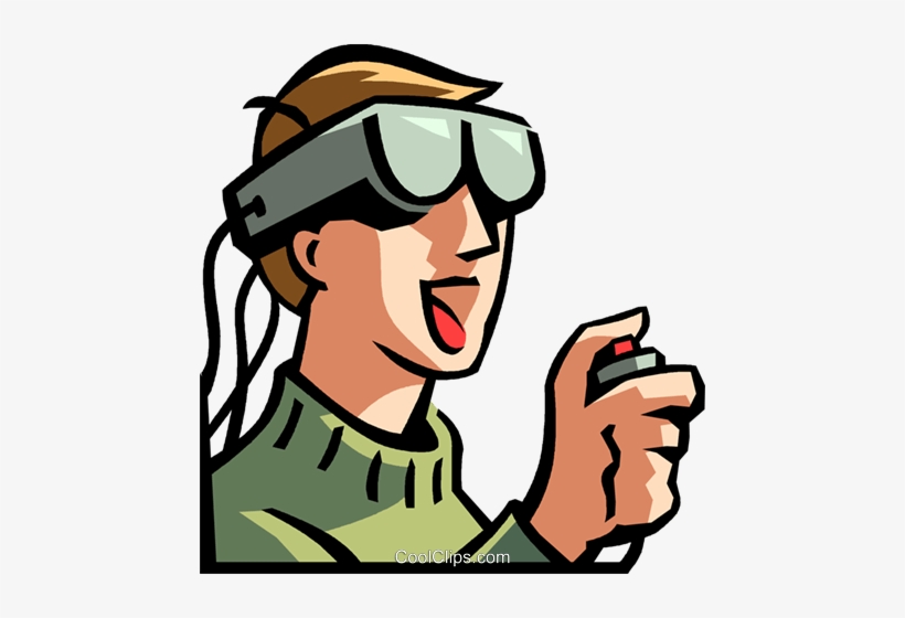 Boy Wearing A Virtual Reality Headset Royalty Free - Virtual Reality Clip Art, transparent png #1912105