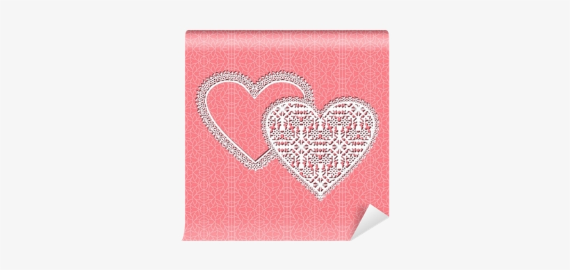 Lace Heart Vector Frame With Floral Pattern On Lace - Lace, transparent png #1912301