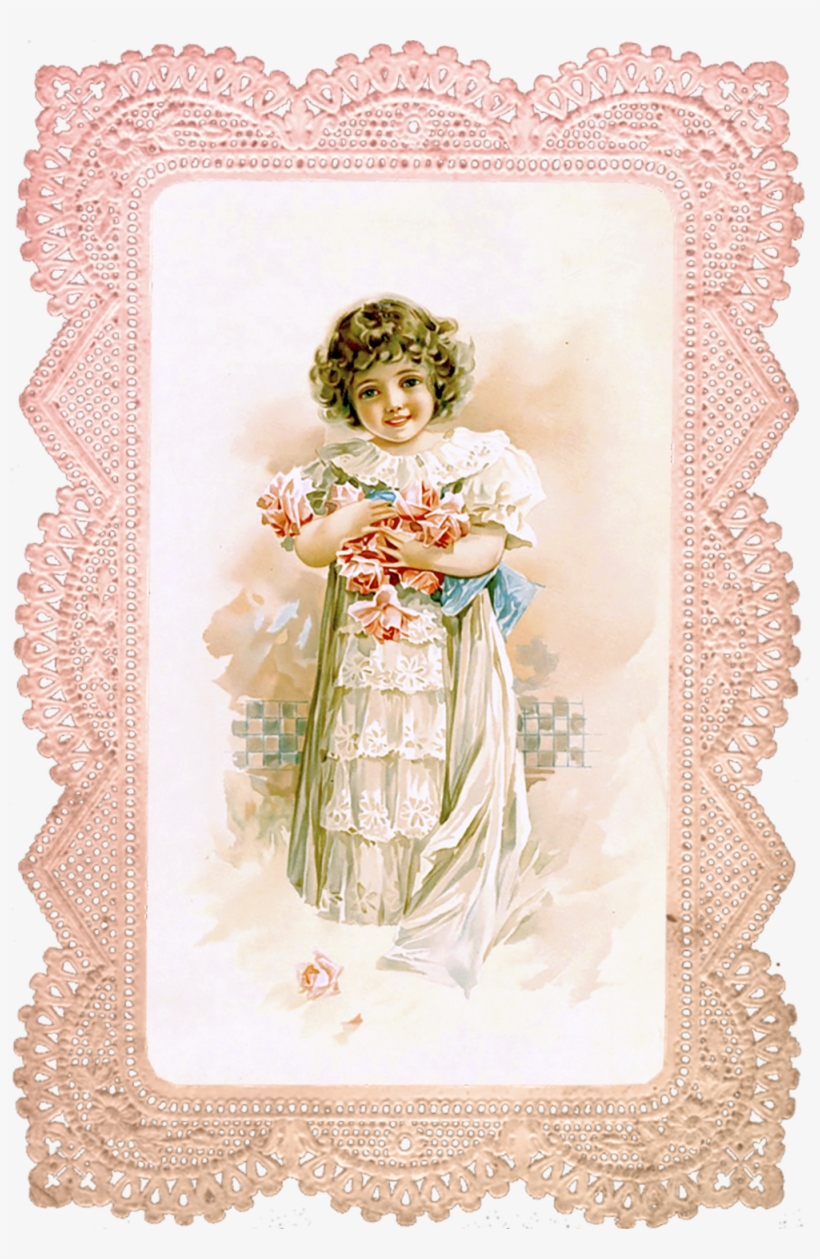 Rose Girl In Pink Lace Frame No 1 Of - Clip Art, transparent png #1912322
