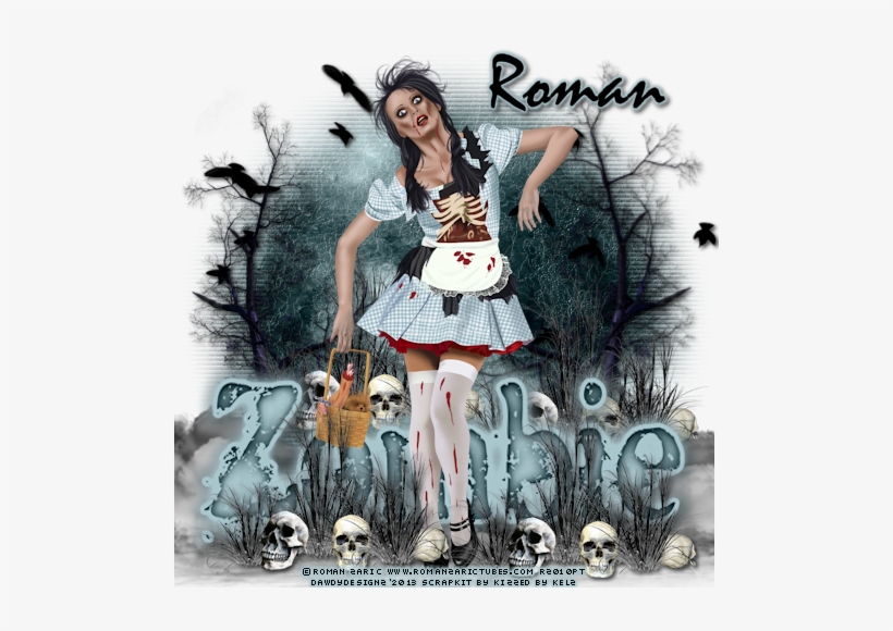 Zombie Girl By Roman Zaric - Illustration, transparent png #1912844
