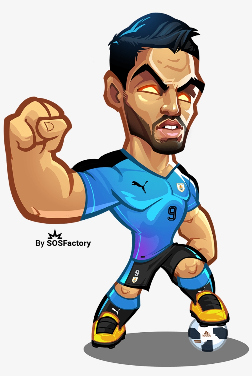 Luis Suarez Caricature Football Soccer, Football Players, - Worldcup Russia 2018 Mascotization, transparent png #1913249