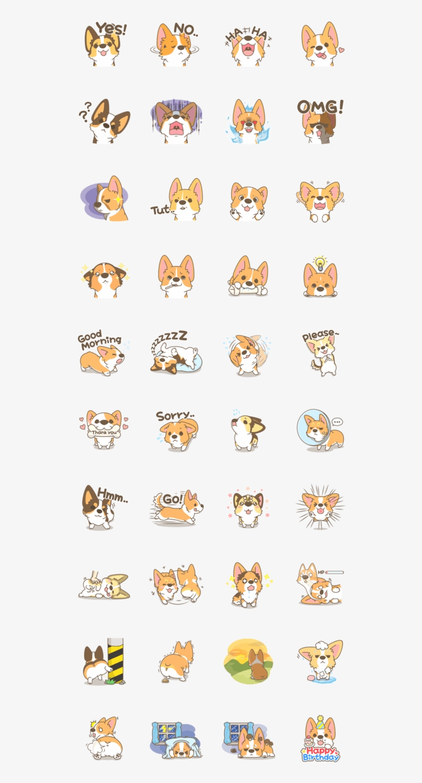 Corgi A Collection By Pon Mei - Line Corgi, transparent png #1913253