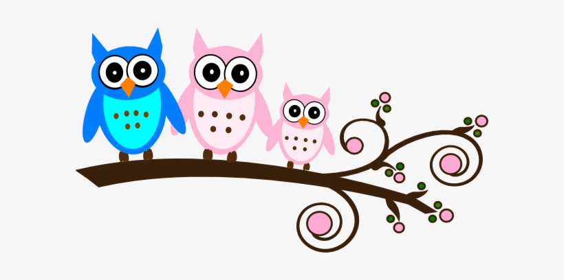 Original Png Clip Art File Parents Pink Owl On Branch, transparent png #1913679