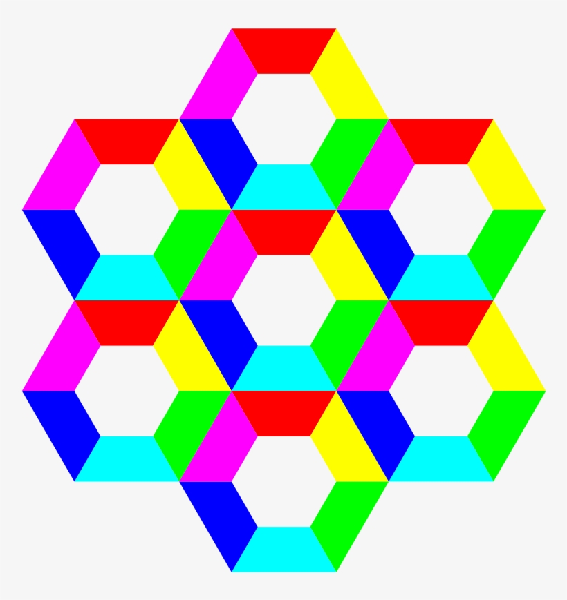 Half Rainbow Clipart - Fun Hexagon, transparent png #1914603