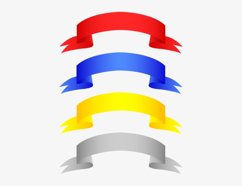 Shiny Metallic Banners Set - Clip Art, transparent png #1915385