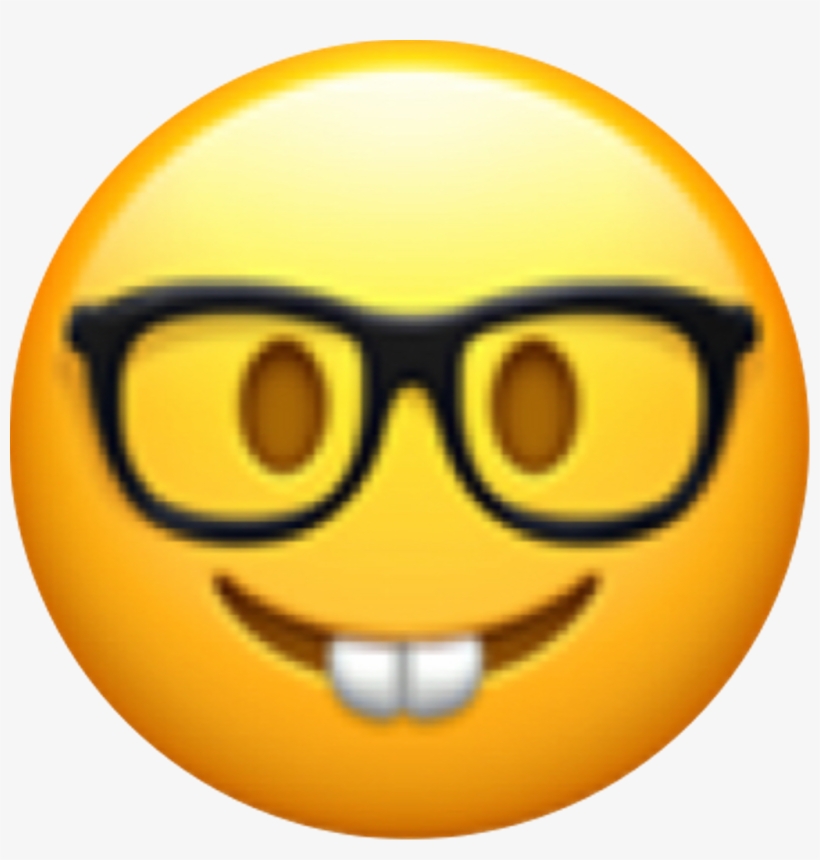 Nerd Emoji Smiley Glasses Lunettes Rabbit Clever Schlau - Nerd Emoji, transparent png #1915550