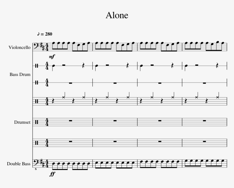 Alone Sheet Music 1 Of 5 Pages - High School Musical, transparent png #1915835