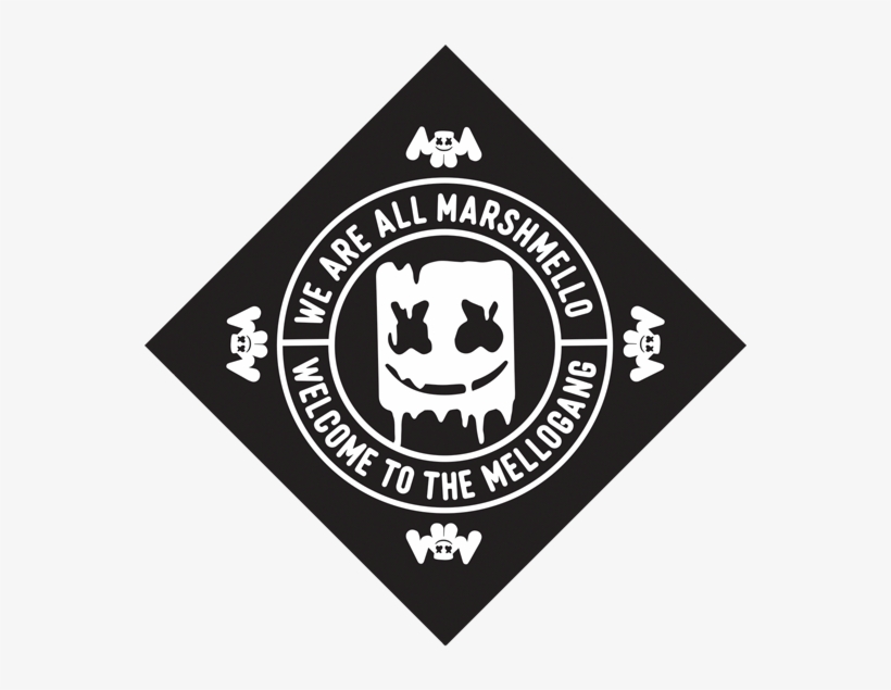 Marshmello Bandana - T-shirt, transparent png #1916005