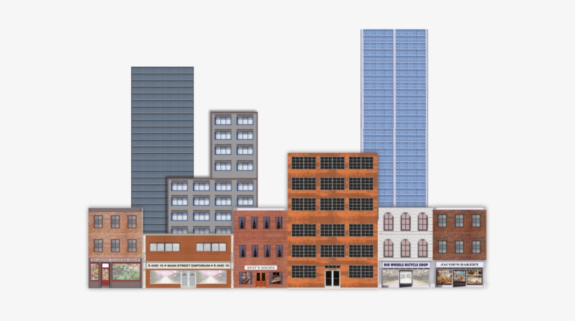 Deluxe O Scale Model Train Background Kit With Storefronts - Model Train Scenery Sheets - O Scale Aged Brick Industrial, transparent png #1916770