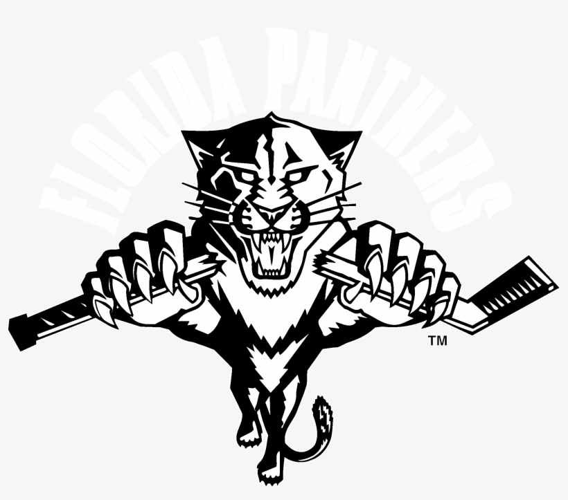Florida Panthers Logo Black And White - Florida Panthers Black Logo, transparent png #1918559