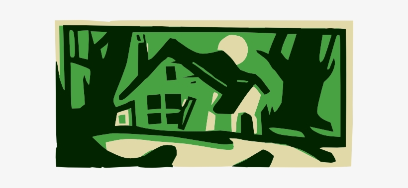 House In The Woods At Night Svg Clip Arts 600 X 299, transparent png #1918690