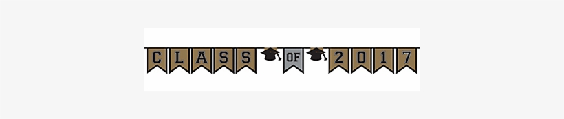 Gold/silver/black Grad Class Of 2017 Pennant Banner, transparent png #1919969