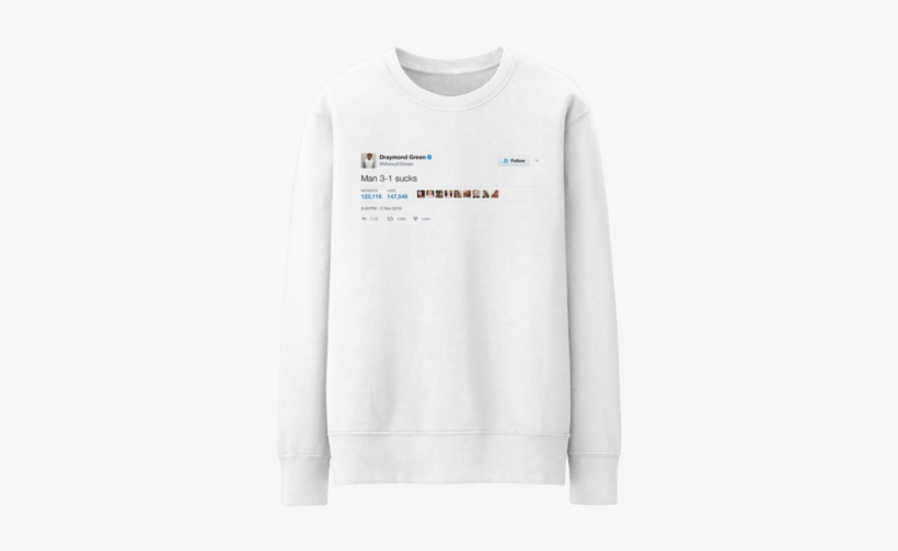 Draymond Green Man 3 1 Sucks Crewneck Sweater - November Is Over Shirt Tyler The Creator White, transparent png #1920333