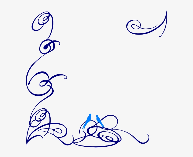 Decorative Swirl Blue Bird Svg Clip Arts 600 X 588, transparent png #1921261
