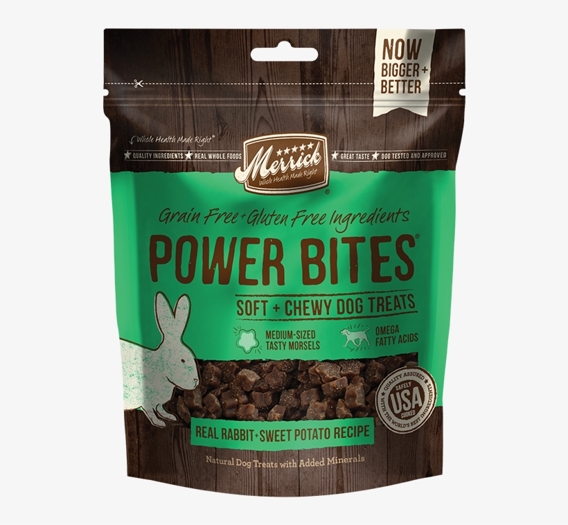 Real Rabbit Sweet Potato Recipe - Merrick Grain Free Gluten Free Power Bites Dog Treats,, transparent png #1922029