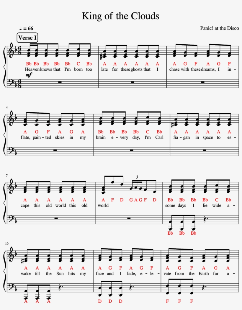 [piano Scores] Panic At The Disco - Number, transparent png #1922177