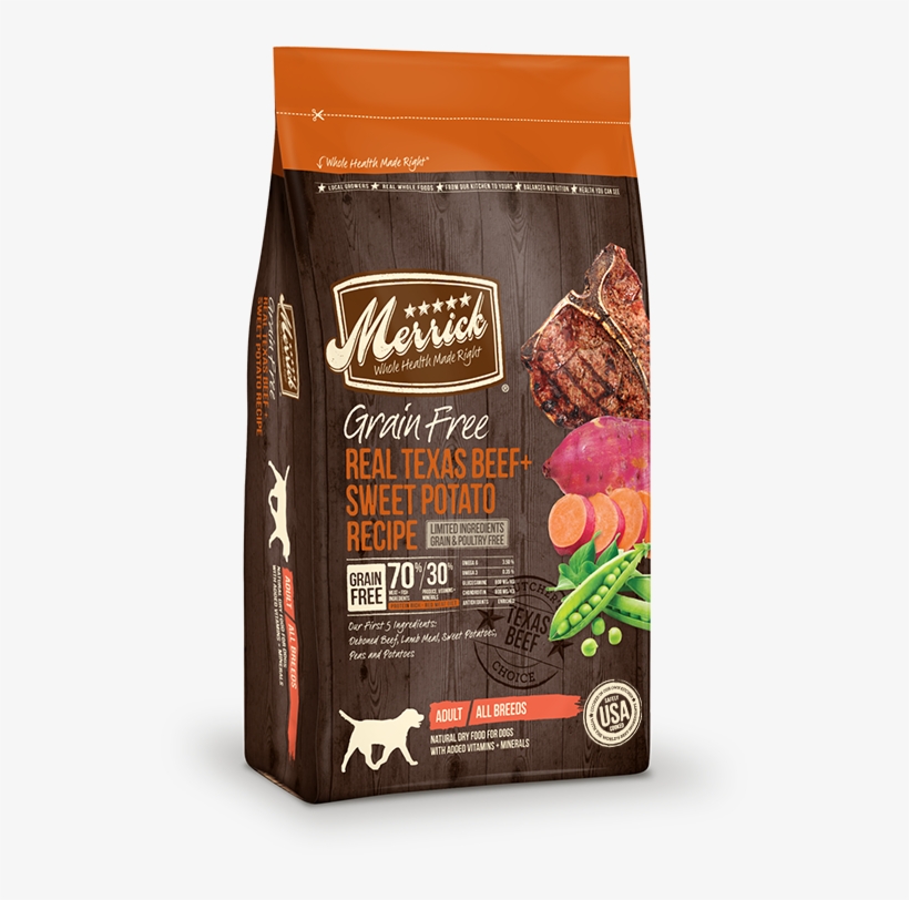 Grain Free Real Texas Beef Sweet Potato Recipe - Merrick Grain Free Real Lamb Sweet Potato Recipe Dry, transparent png #1922312