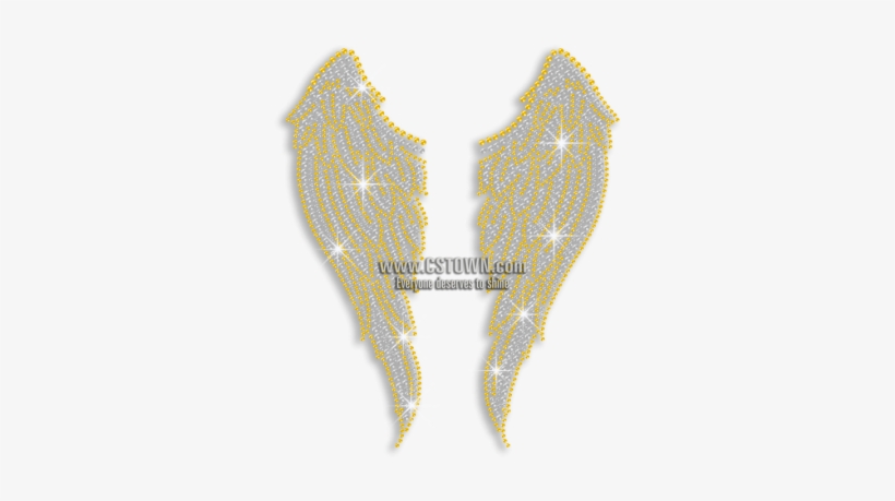 Bling Gold Wings Iron-on Rhinestone Transfer - Iron On Rhinestone Transfer, transparent png #1922476