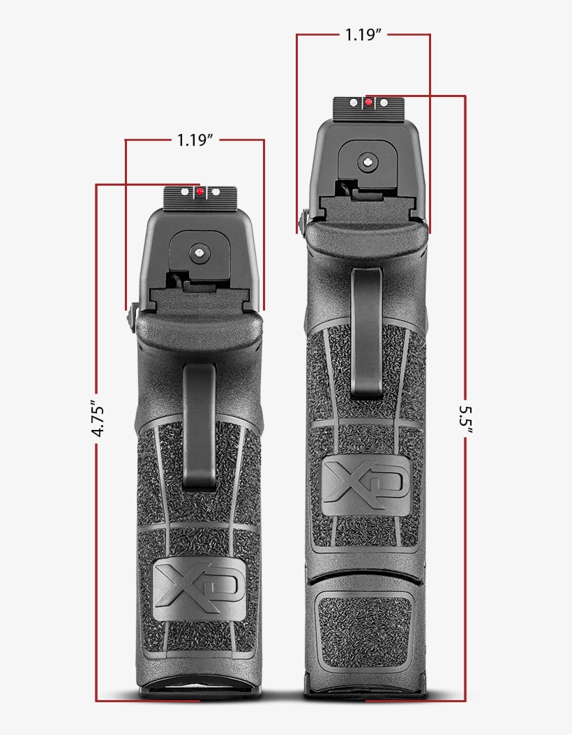 Rear Dimensions 2b - Springfield Xds Vs Mod 2, transparent png #1922665