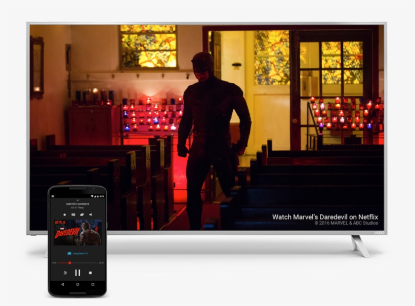 Behind Chromecast, To Speakers, Android Tvs, Game Consoles - Daredevil Netflix, transparent png #1922779