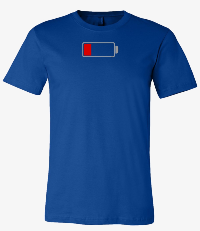 Low Battery Men's T-shirt - Bella Canvas 3001 True Royal, transparent png #1922803