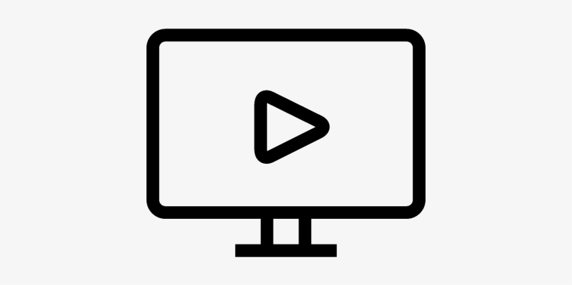 Multimedia Play Button Symbol On Monitor Screen Vector - Screen Symbol, transparent png #1923236