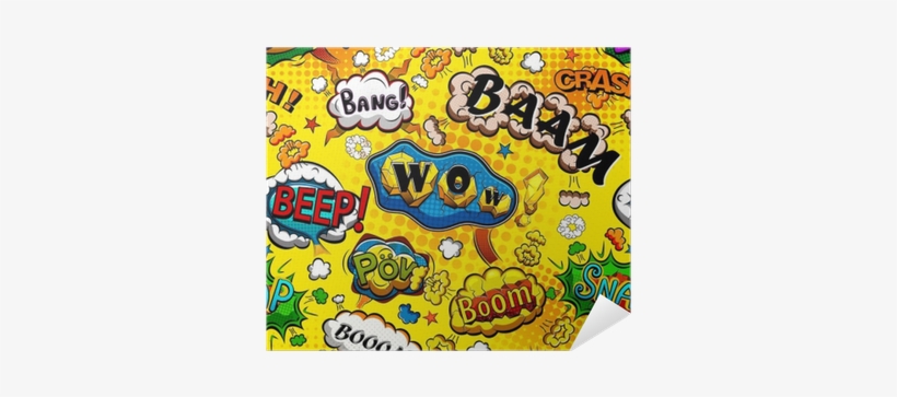 Comic Speech Bubbles Seamless Pattern With Yellow Background - Blank Comic Book [book], transparent png #1923240