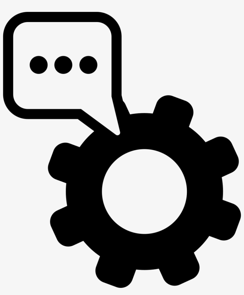Text Settings Symbol Of A Cogwheel With A Speech Bubble - Icon Settings Cartoon Png, transparent png #1923620