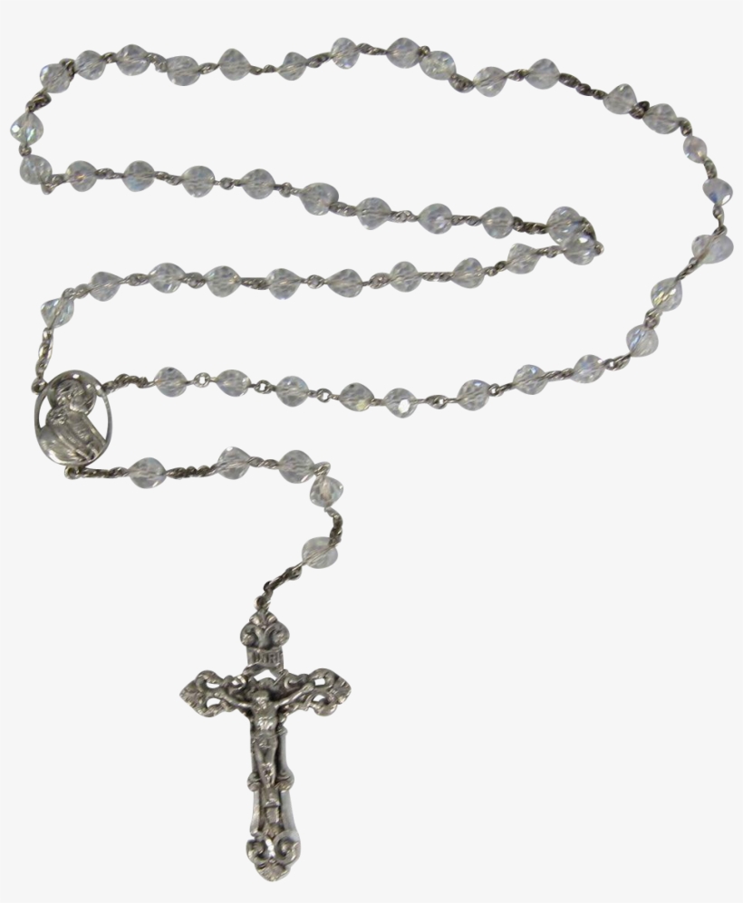 Vintage Italian Sterling Silver - Rosary Beads Transparent Background, transparent png #1923918