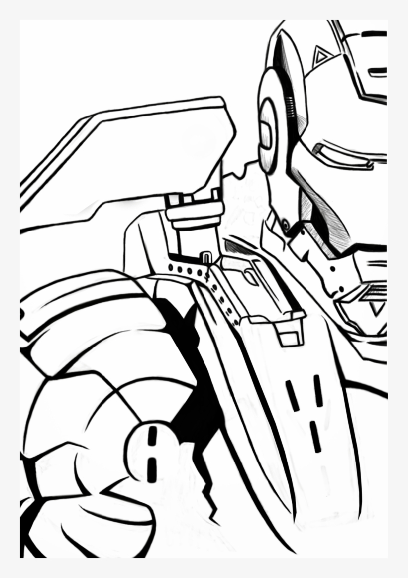 War Machine Speed Paint Part - Drawing War Machine, transparent png #1924127