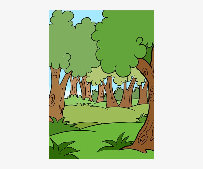 Cartoon Forest Png - Cartoon Drawing Of A Forest, transparent png #1925162