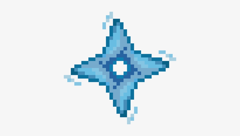 Water Shuriken - Shuriken Pixel Art, transparent png #1925514