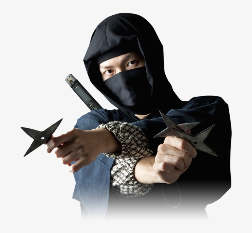 Big Ninja With Shuriken - Ninja Throwing Ninja Star, transparent png #1925570