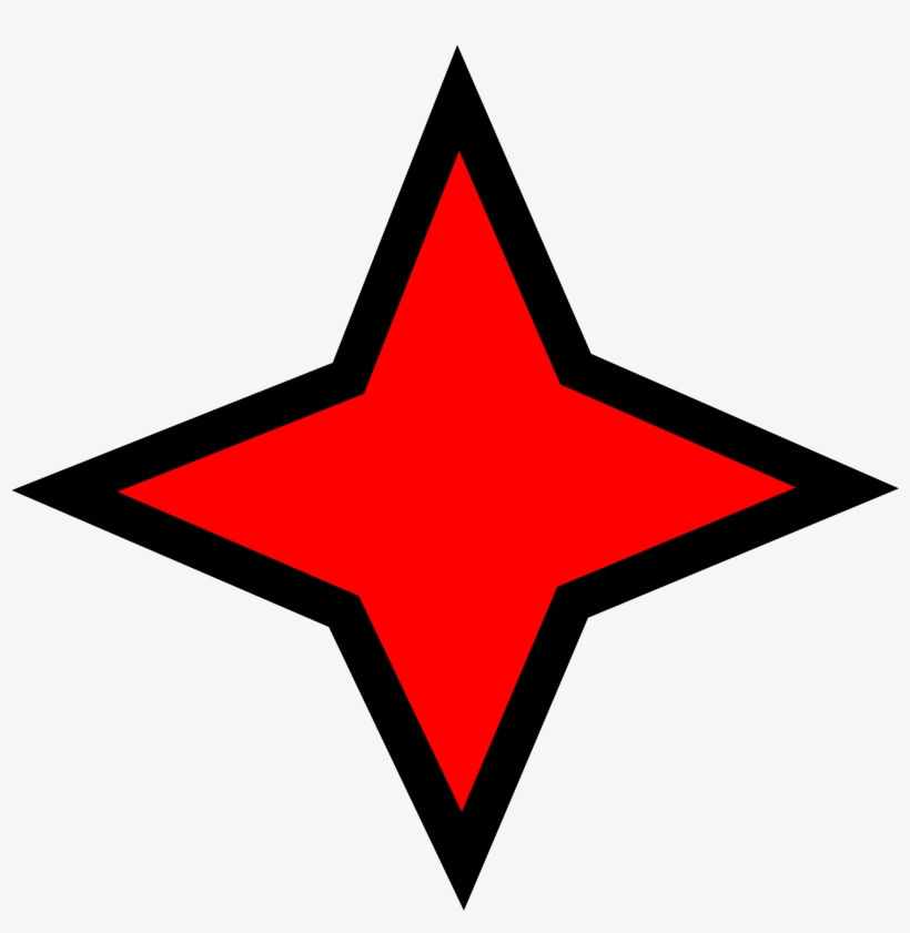 Open - Red Four Pointed Star, transparent png #1925616