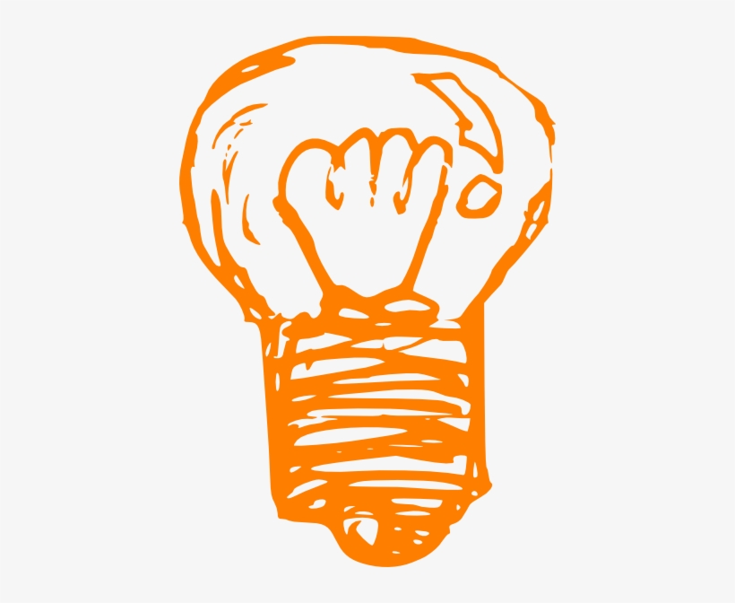 Orange Light Bulb Clip Art - Lamp Png Drawing, transparent png #1927230