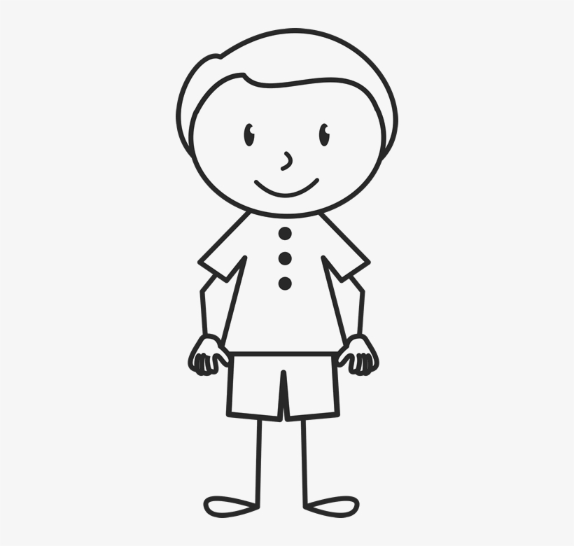 Clean Cut Boy In Stamp Stick Figure - Stick Figure Girl Ponytail, transparent png #1929374