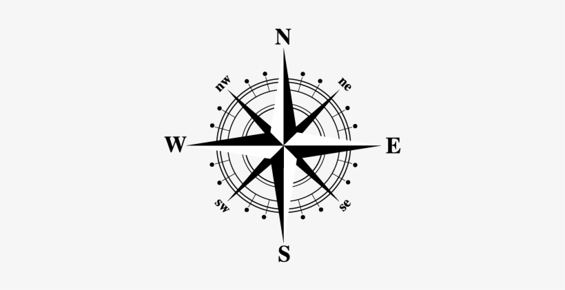 Nautical Compass Png Graphic - Black And White Compass, transparent png #1929469