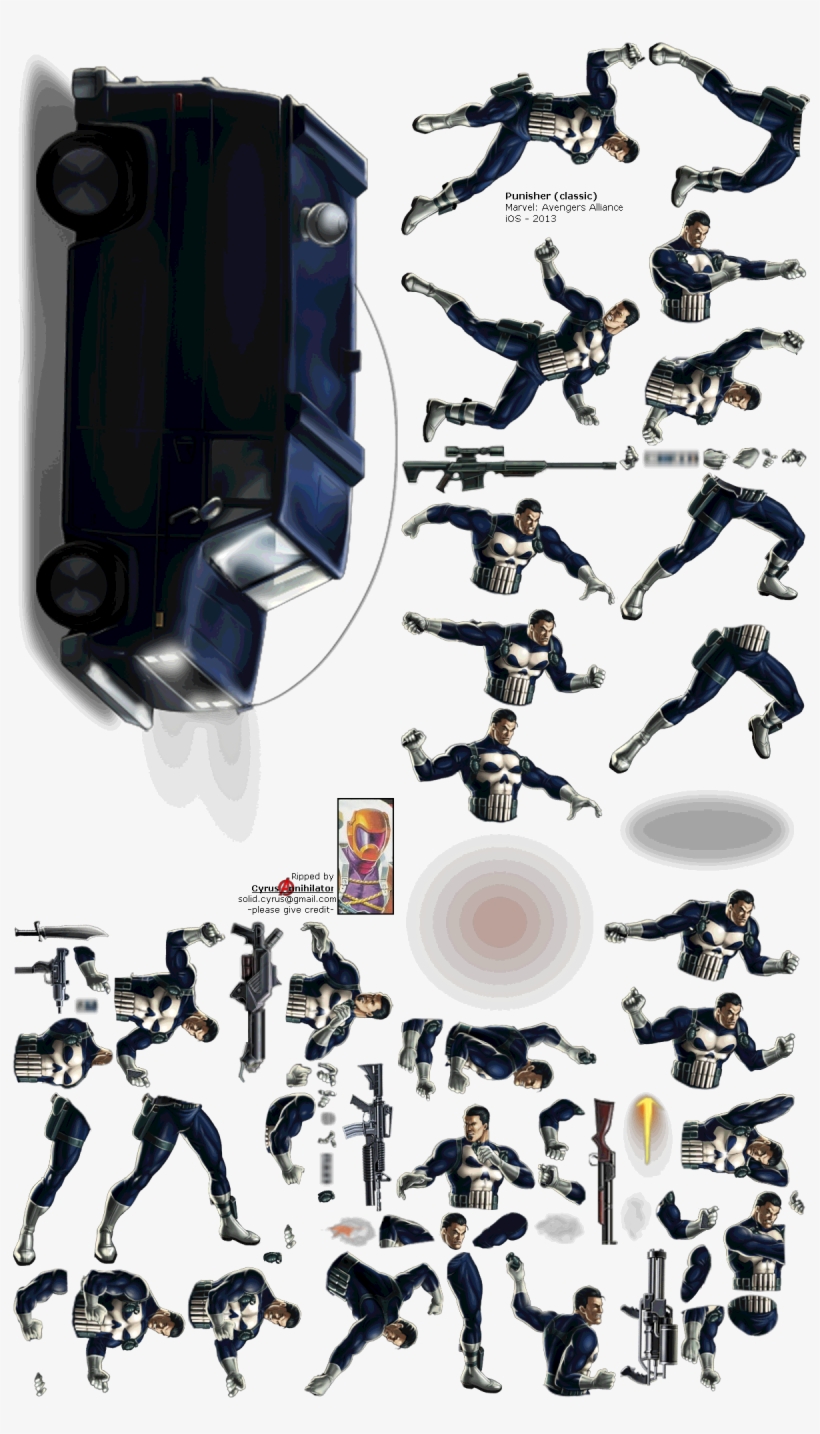 Click For Full Sized Image Punisher - Punisher Png Sprites Game, transparent png #1929817