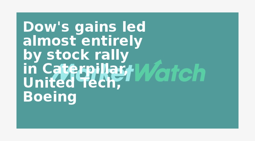 Dow's Gains Led Almost Entirely By Stock Rally In Caterpillar, - Colorfulness, transparent png #1930126