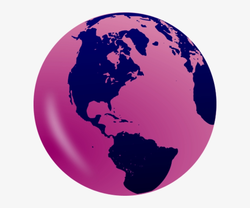 Earth Clipart Purple - Transparent Background World Globe, transparent png #1931077