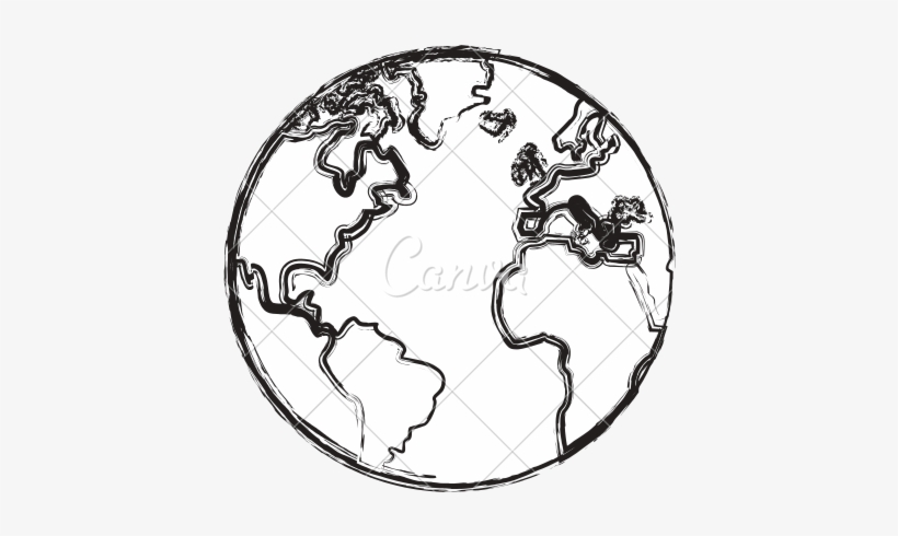 Line Drawing Of Globe At Getdrawings Earth Sketch Transparent Background Free Transparent Png Download Pngkey